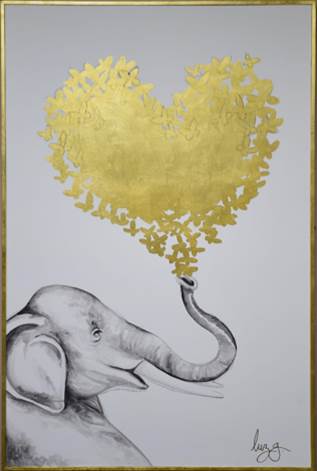 Cuadro Decorativo Corazon Elefante