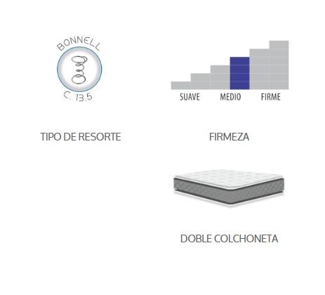 Colchon Lucia Individual - Gris y Blanco