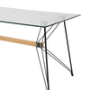 Mesa de Comedor Emenbr - Cristal, Negro y Natural