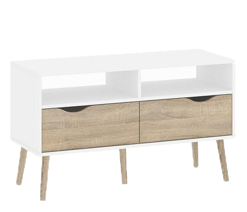 Mesa Para Tv Modelo Kiel 1 - Roble Sonoma Y Blanco