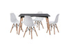 Mesa de comedor rectangular con 4 sillas Skiptvet - Negro y blanco