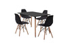 Mesa de comedor rectangular con 4 sillas Skiptvet - Negro