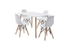 Mesa de comedor rectangular con 4 sillas Skiptvet - Blanco