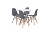 Mesa de comedor redonda con 4 sillas Sorum - Blanco y gris