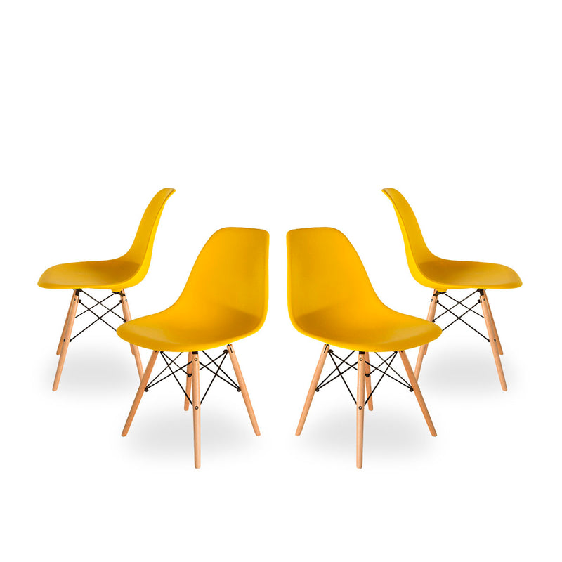 Set de 4 sillas Moss - Amarillo