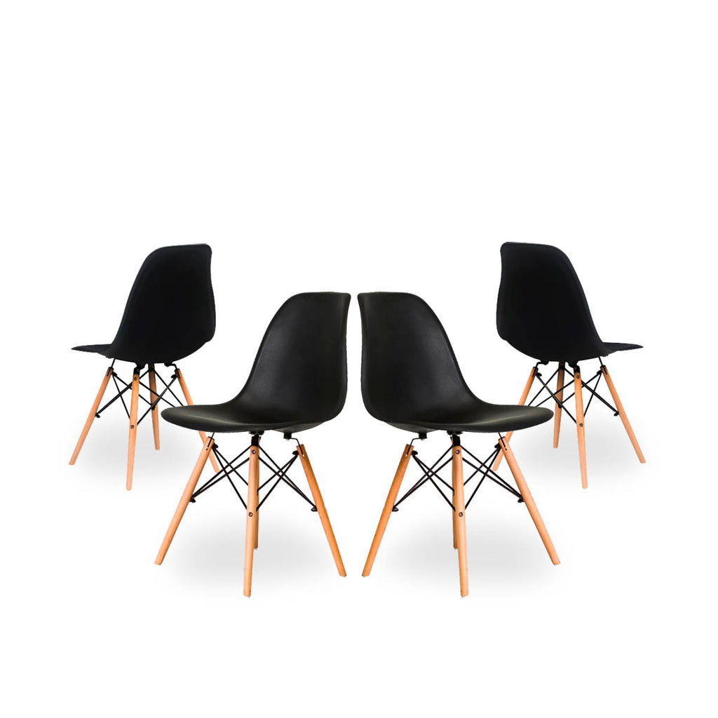 Set de 4 sillas Moss - Negro
