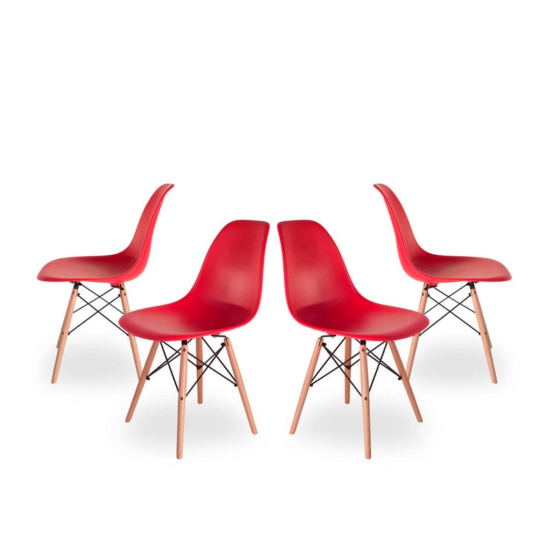 Set de 4 sillas Moss - Rojo