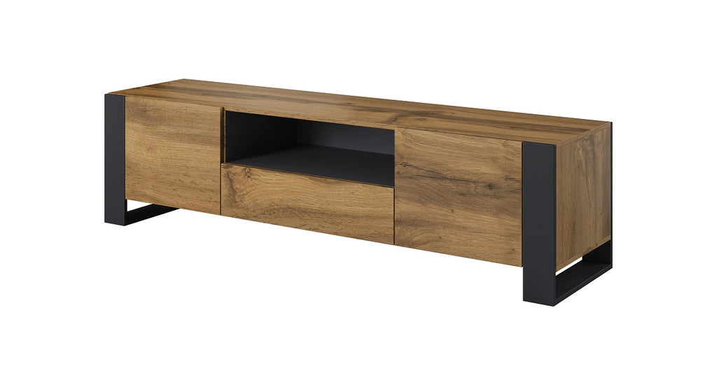 Mesa de TV Dan - Roble y Grafito