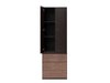 Ropero Modelo Elite 4 (2 Puertas con Entrepaños y 3 Cajones) - Chocolate con Nogal