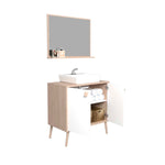 Mueble de baño Senniel - Madera y Blanco