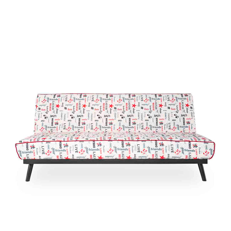 Sofa cama Nuelma - Estampado Rojo y Negro