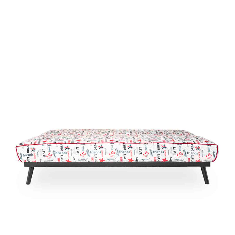 Sofa cama Nuelma - Estampado Rojo y Negro