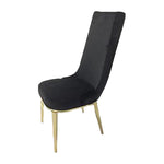 Silla Alicia Alta Velvet Negro / Champagne - Negro
