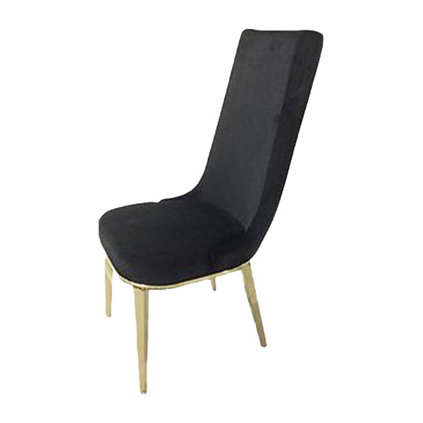 Silla Alicia Alta Velvet Negro / Champagne - Negro