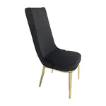 Silla Alicia Alta Velvet Negro / Champagne - Negro