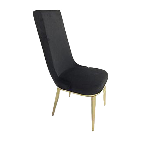 Silla Alicia Alta Velvet Negro / Champagne - Negro