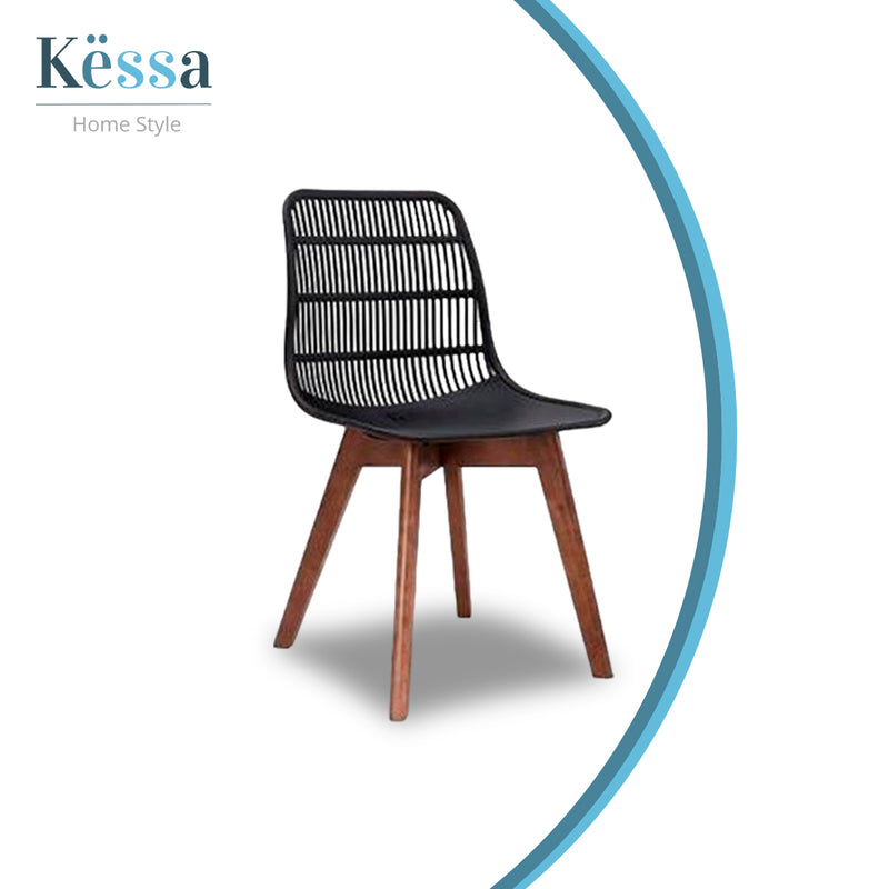 Silla Enzza Negra Madera - Negro / Nogal