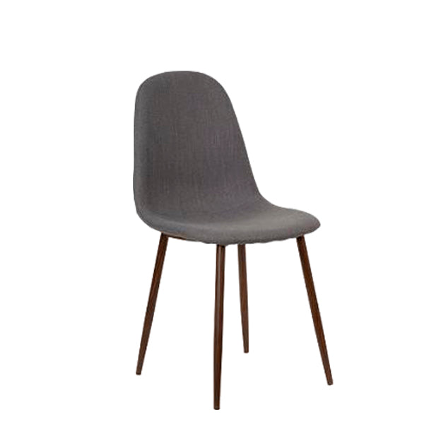 Silla Kiero Metal Madera Tela - Gris / Nogal