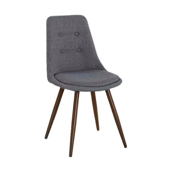 Silla Love Tela Gris Patas Metal/Madera - Gris y Nogal