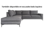 Sofa escuadra derecho Kama - Gris obscuro