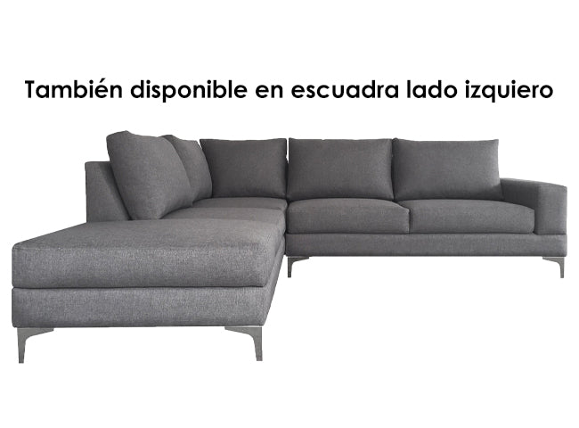 Sofa escuadra derecho Kama - Gris obscuro