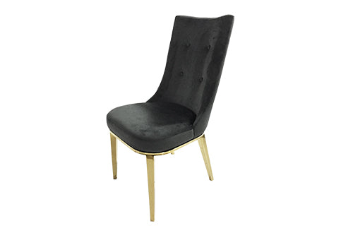 Silla Deseo 4 Botones Velvet Gris/ Champagne - Gris