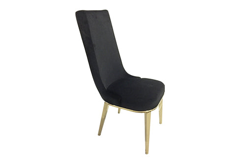 Silla Alicia Alta Velvet Negro / Champagne - Negro