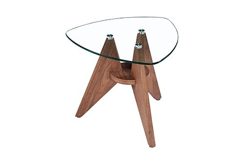Mesa Lateral Decora - Nogal Y Cristal