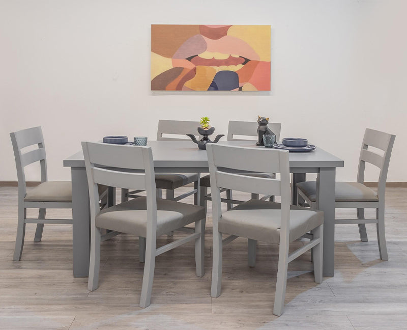 Comedor Albany 6 Sillas - Gris