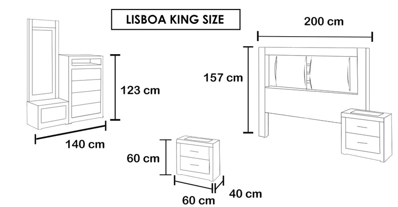 Recamara Lisboa King Size 5 Piezas - Chocolate