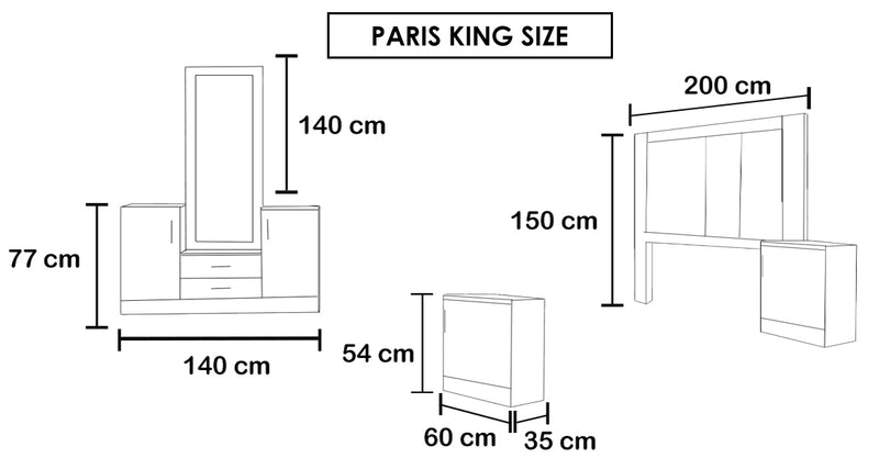 Recamara Paris Kinsg Size 5 Piezas - Chocolate