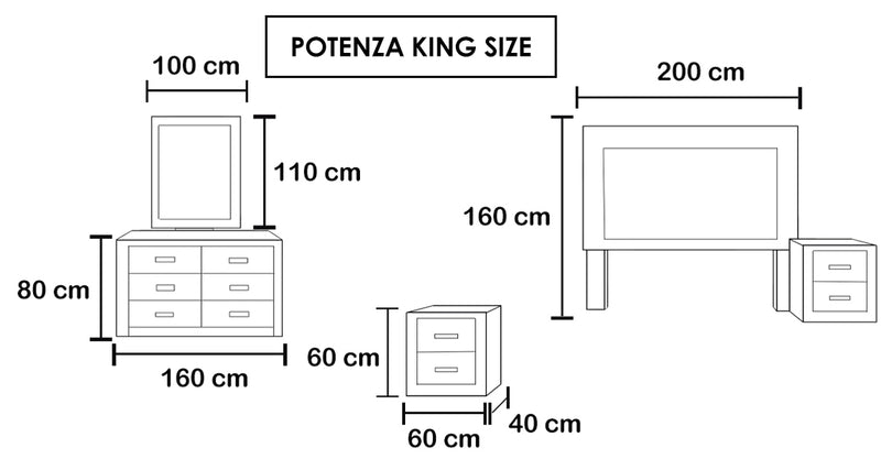 Recamara Potenza King Size 5 Piezas - Tabaco