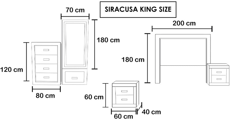 Recamara Siracusa King Size 5 Piezas - Tabaco