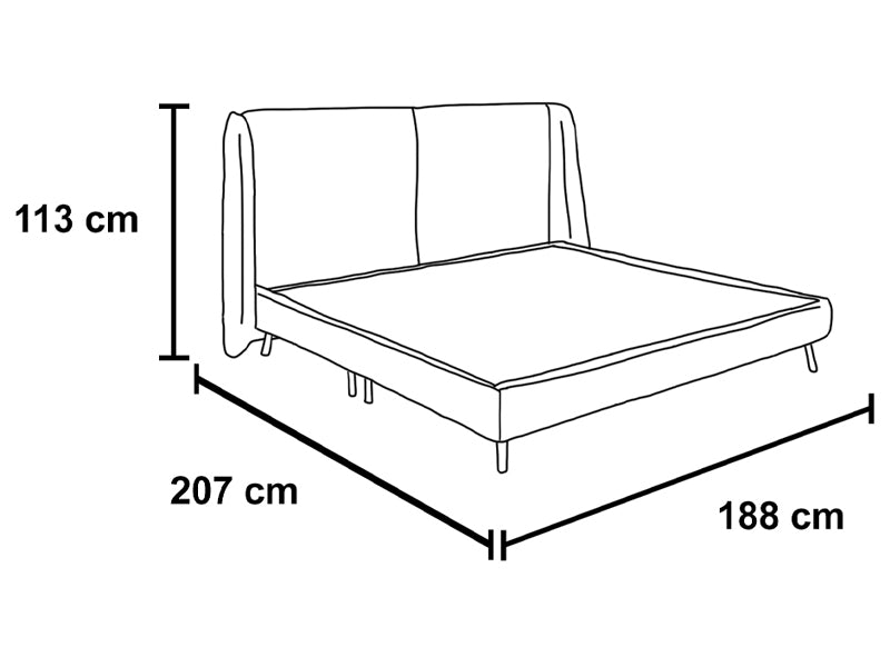 Cama Matrimonial Trenton - Negro