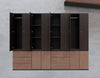 Ropero Modelo Elite 4 (2 Puertas con Entrepaños y 3 Cajones) - Chocolate con Nogal