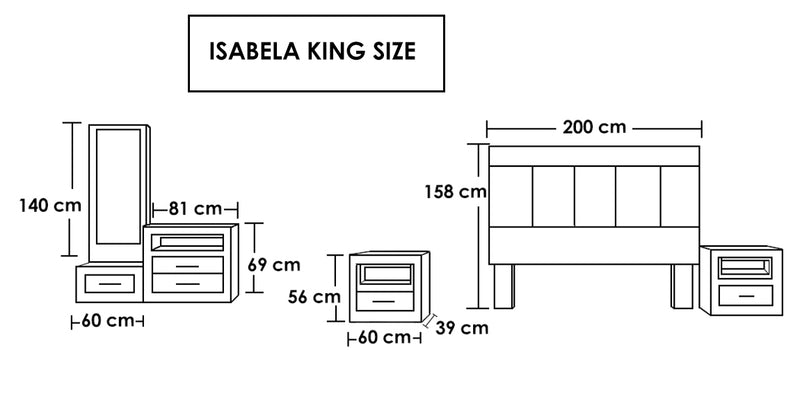 Recamara Isabela King Size 5 Piezas - Tabaco