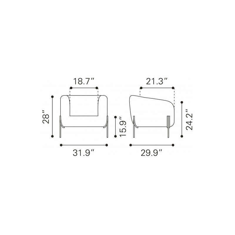 Sillon Micaela - Marfil/Oro