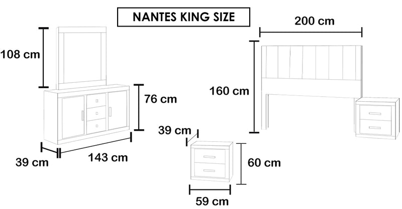 Recamara Nantes King Size 5 Piezas - Chocolate