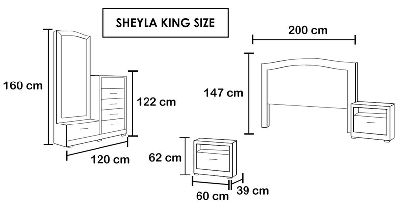 Recamara Sheyla King Size 5 Piezas - Caoba