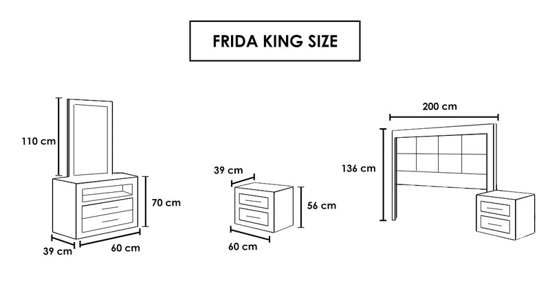 Recamara Frida King Size 5 piezas - Chocolate