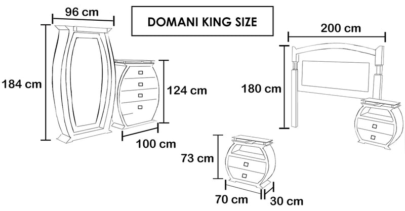 Recamara Domani King Size 5 Piezas - Nogal