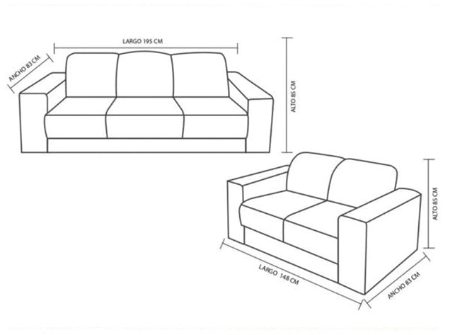 Sala Modelo Burdeos 3 2 - Varios Colores | Këssa Muebles – Kessa Muebles