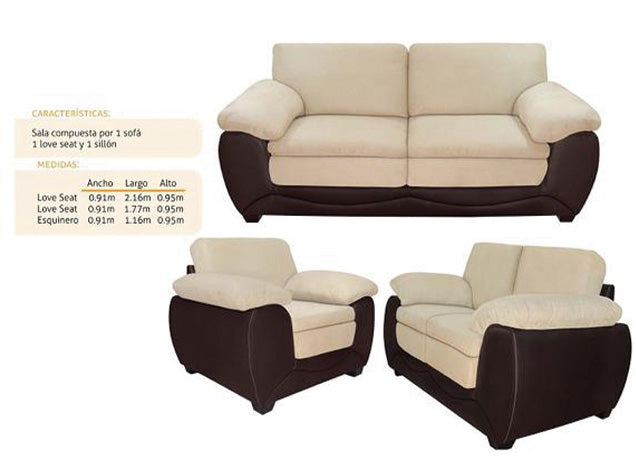 Sala  Modelo Toledo 3 2 1 - Beige