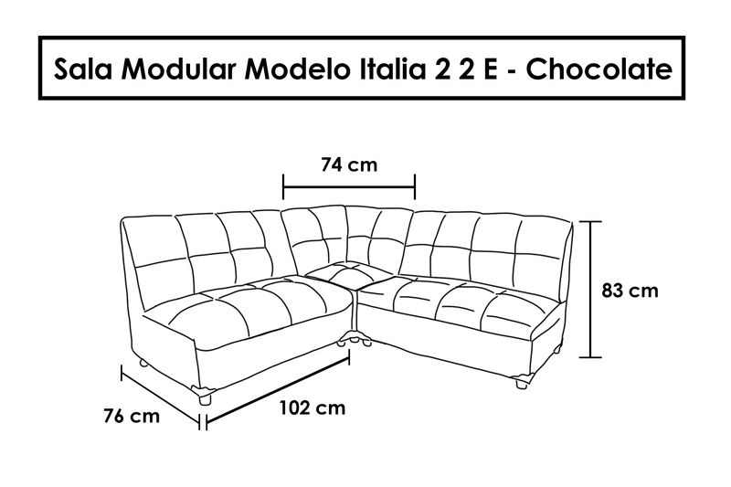 Sala Modular  Modelo Italia 2 2 E - Chocolate