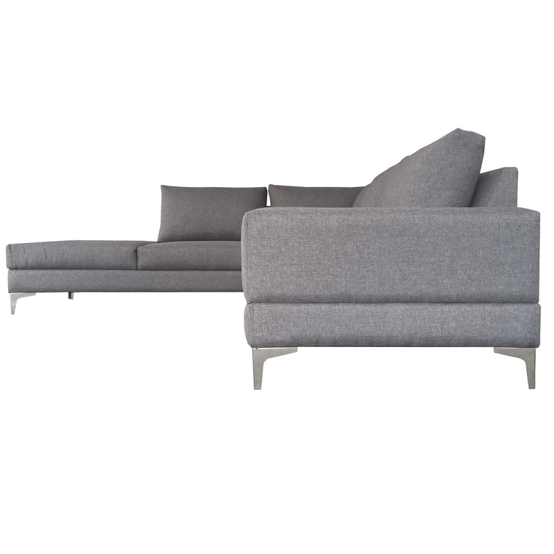 Sofa escuadra izquierdo Kama - Gris claro