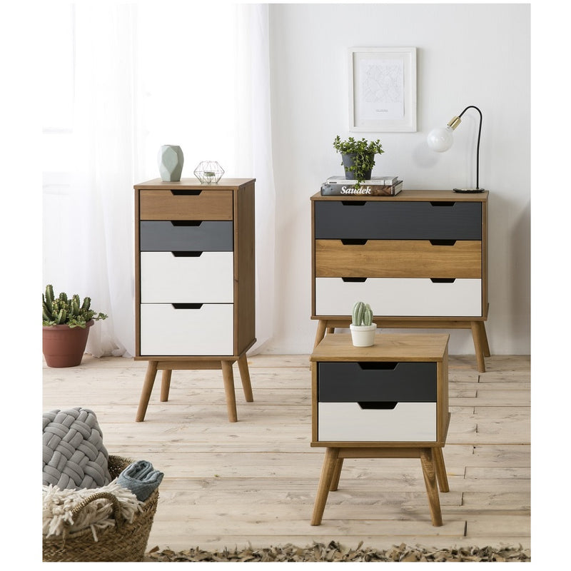 Cómoda Flen - Cera, gris, blanco